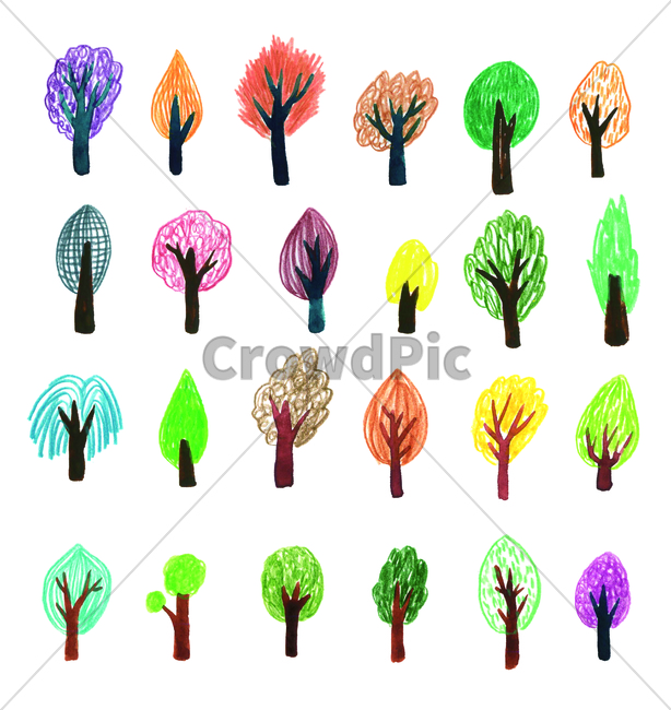 나뭇잎,leaf,foliage,umbrage,greenery,색연필,coloredpencil,나무,tree,plant,wood,손그림