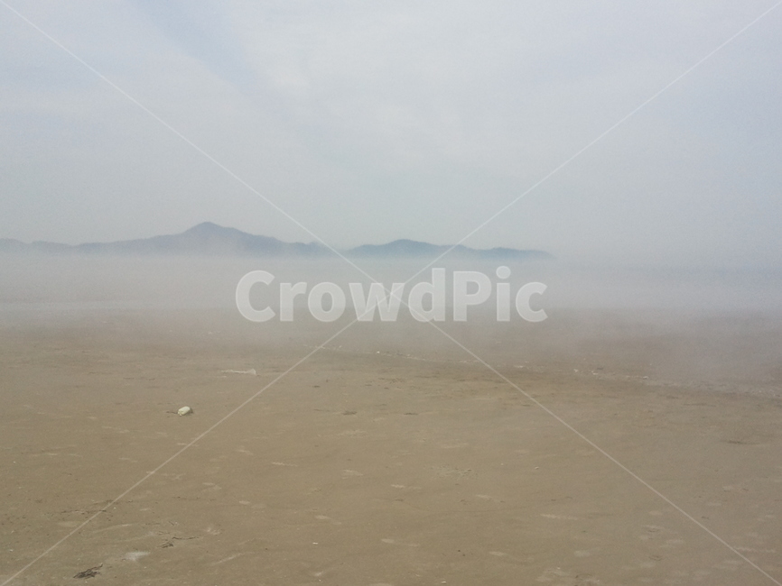 해변,안개,운무,모래사장,바다,해안,nature,자연,fog