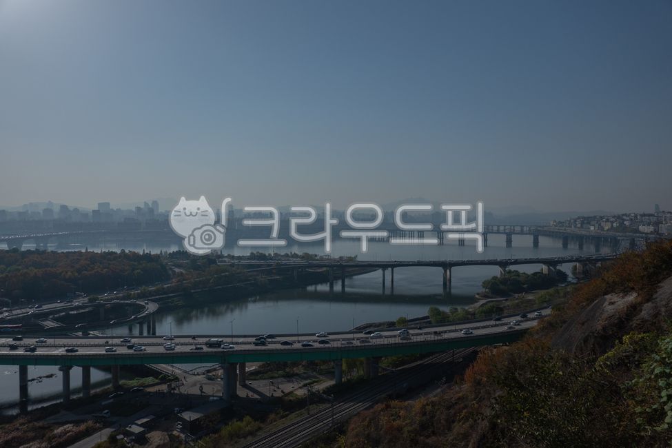 sky,reflection,city,nature,tree,water,building,car,road,river,bridge,han river