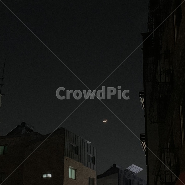 달,저녁,새벽,초승달,하늘,야경,밤,풍경,nightscape,night,landscape,nature,자연,outdoors,옥외