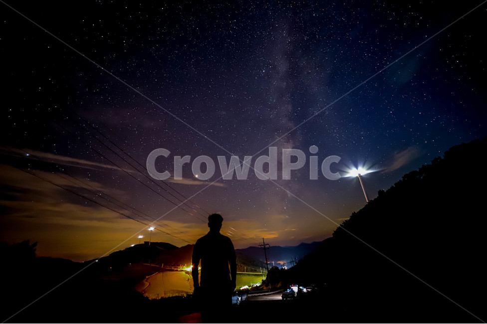 안반데기,은하수,별,강릉,강원도,자연,풍경,nature,landscape,야경,밤,nightscape,night,사람,인물,인간,human,person,남성,남자,man,male,인물실루엣,사람실루엣,character silhouette,human silhouette,outdoors,옥외