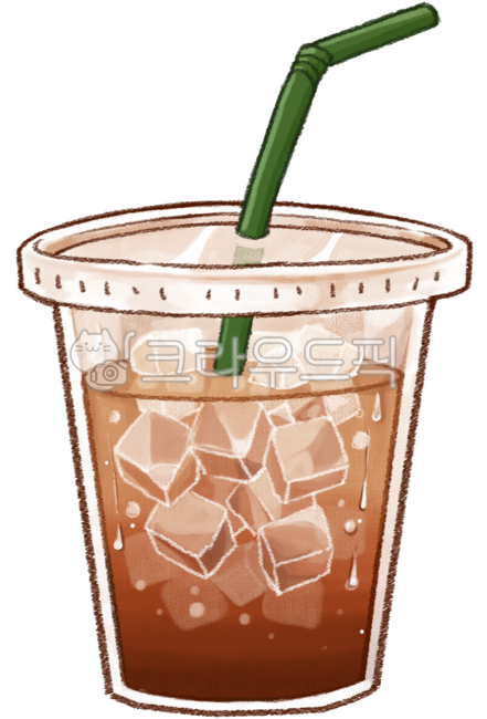 여름,커피,아이스아메리카노,그림,얼음,음료수