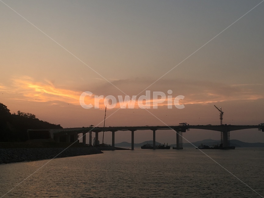 풍경,야경,다리,바다,배경