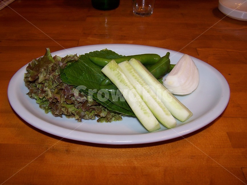 상추,양파,고추,깻잎,오이