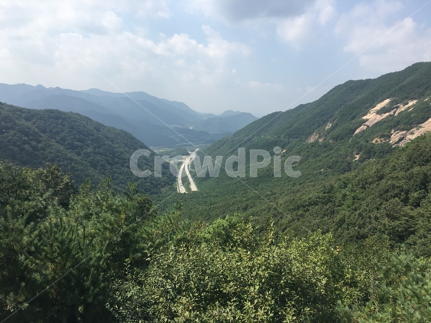 하늘,산,구름,나무,숲,도로,여름,절경,바위