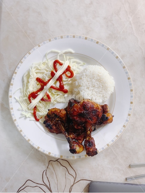음식,닭다리,밥,food,스테이크,식탁,접시,요리