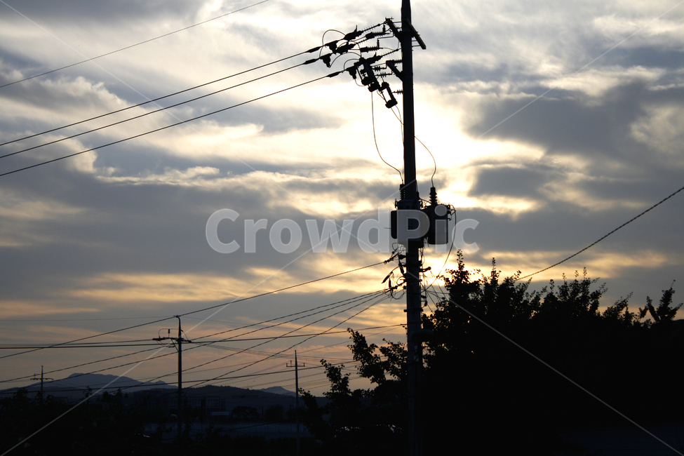 전봇대,시골,시골노을,노을,구름낀노을,telephonepole,전봇대노을