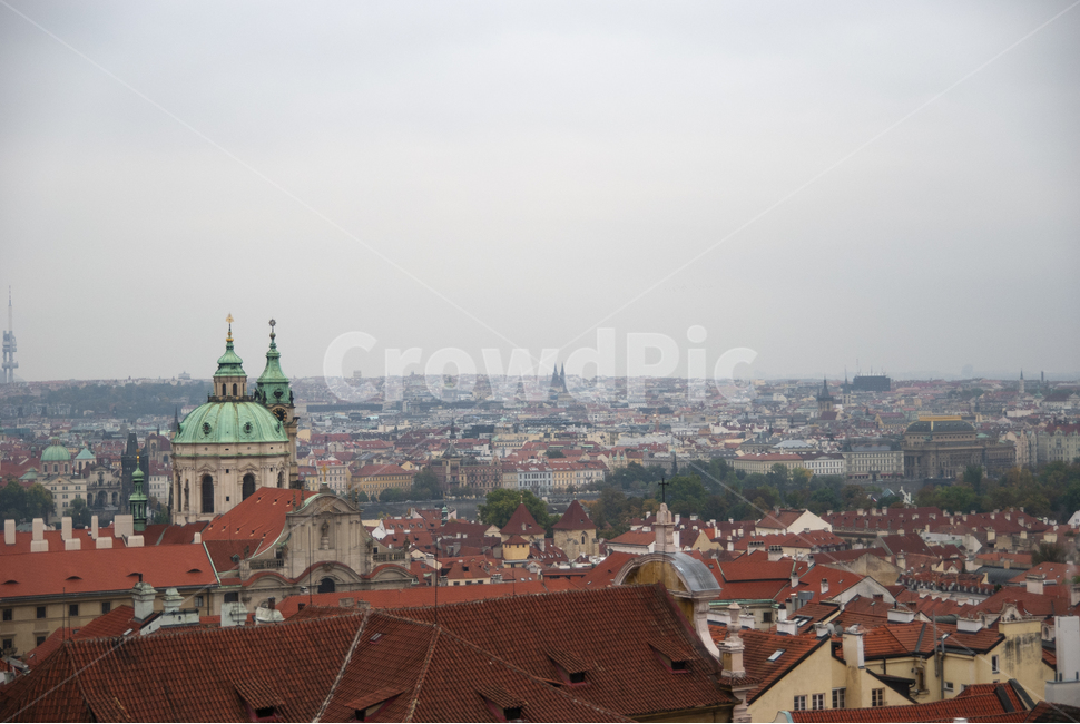 프라하,시내전경,프라하전경,프라하지붕,빨간지붕,praha,체코