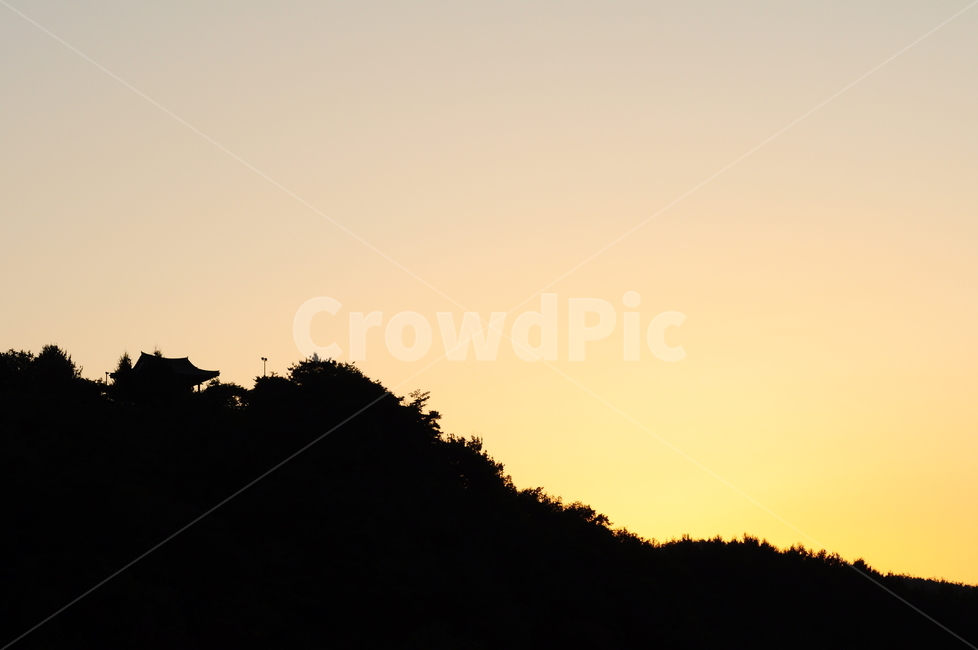 노을,하늘,산,그림자,정자,자연,풍경,nature,landscape,silhouette,실루엣,outdoors,옥외