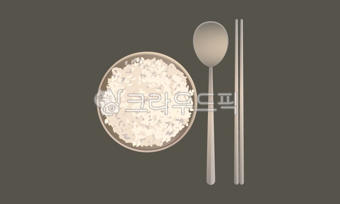밥,공기밥,숟가락,젓가락,수저,쌀밥,백반,음식,한식,일러스트,벡터,rice,spoon,chopsticks,whiterice,food,illustration,vector