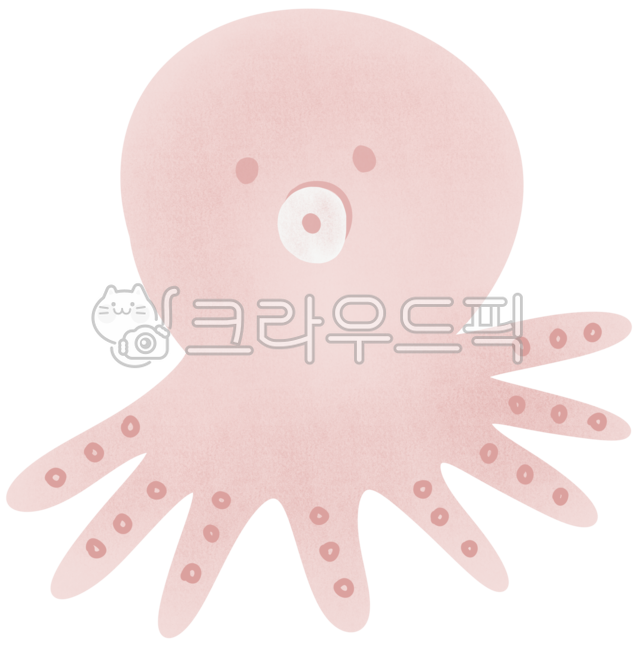 문어,문어캐릭터,귀여운문어,문어그림,파스텔문어,해산물,바다생물