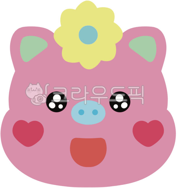 돼지,돼지일러스트,돼지캐릭터,동물,동물일러스트,pig,돼지머리,꿀돼지,복돼지,꽃돼지,핑크돼지