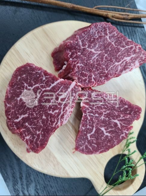 안심,스테이크,마블링,소고기,한우