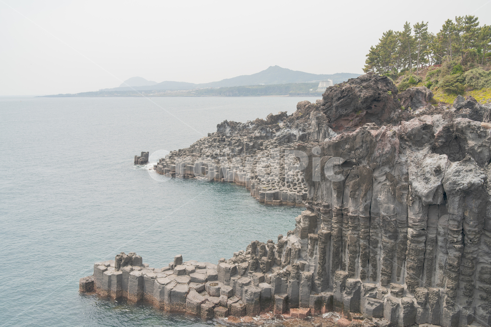 제주도,주상절리,돌,바다,절벽