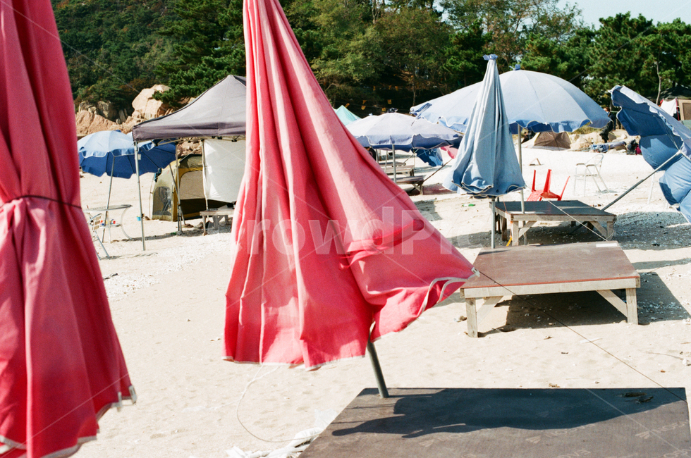 파라솔,평상,바다,접힌파라솔,해변,해변,바다,beach,sea
