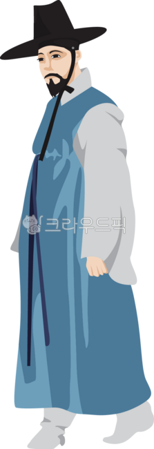 선비,양반,한복,남자,성인,어른,전통,한국,조선,의복,일러스트