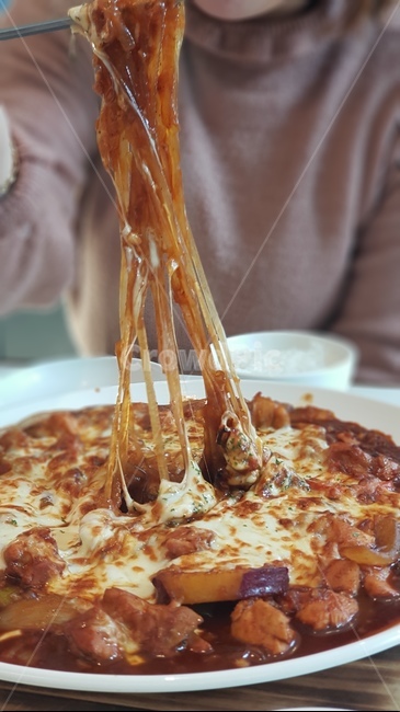 찜닭,다이어트,점심식사,밥,치즈