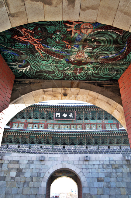 장안문,북문,정문,천정벽화,수원화성,화성,수원,유네스코세계문화유산,홍예문,한국전통,한국문화,korean traditional,korean culture,건축물,건물외관,exterior,building,structure,architecture,construction