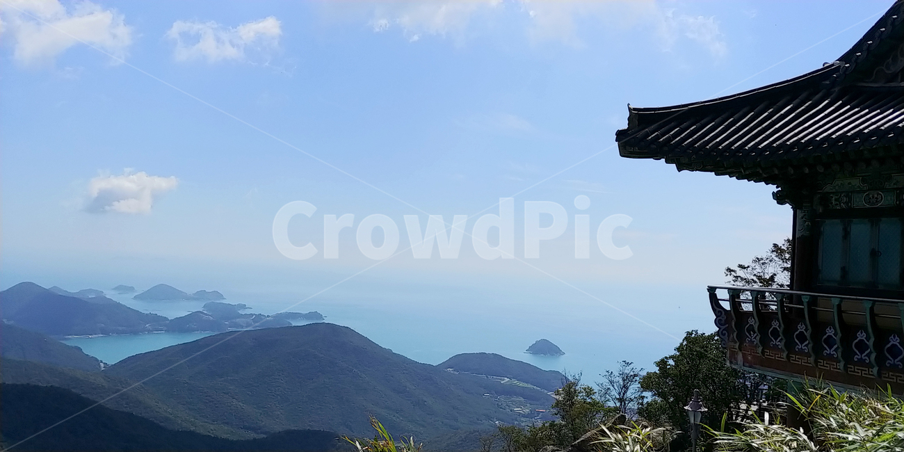 보리암,남해,금산,풍경,절경,섬,산맥,landscape,바다,하늘,구름,sky,cloud,island,mountain,mountainrange,namhae