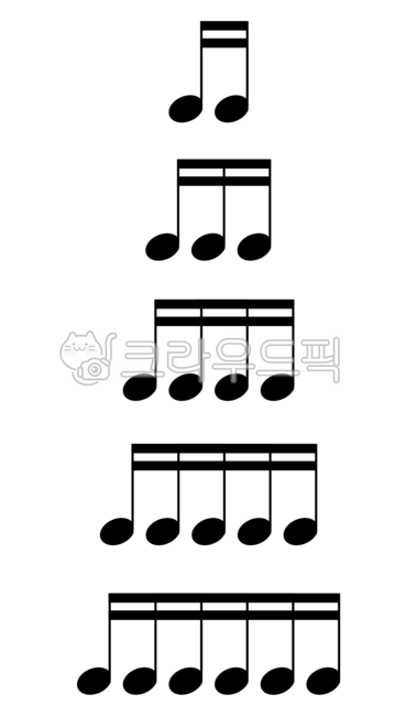 음표, 음표그림, 잇단음표, 셋잇단음표, 악보, 사진,이미지,일러스트,캘리그라피 - ddozza작가