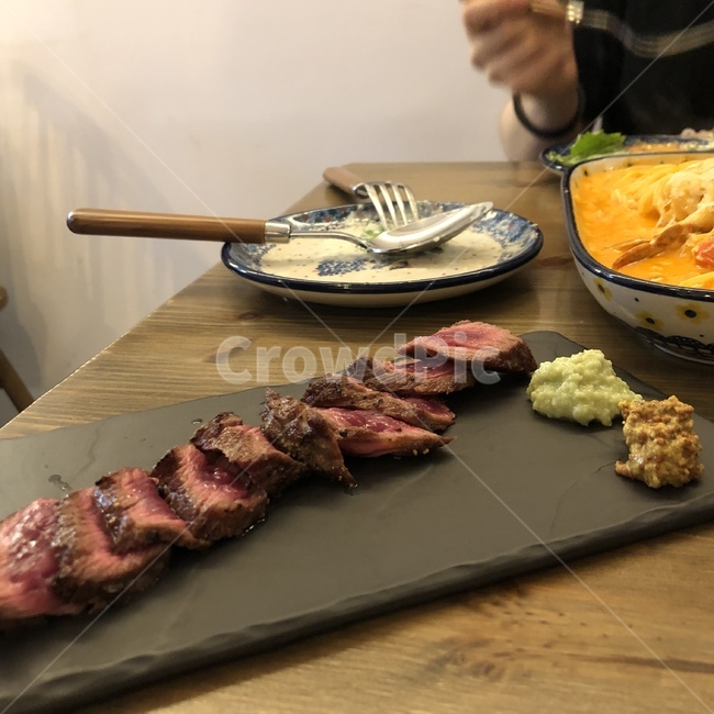 스테이크,점심,고기,음식,식사