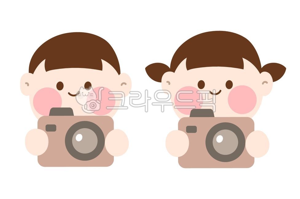 카메라,어린이,캐릭터,일러스트,사진기,촬영,여자아이,남자아이,유치원생,사진촬영,사진찍는모습,포토그래퍼,사진찍는어린이,camera,사진찍기