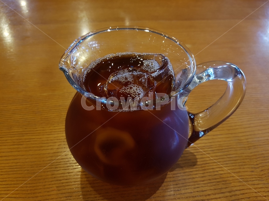 커피,아메리카노,아이스,얼음,유리잔,항아리모양,유리컵