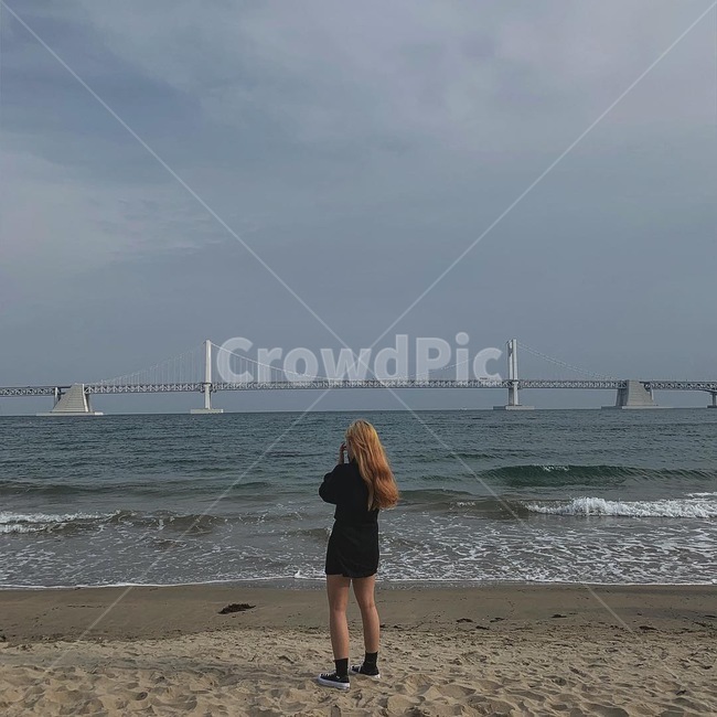 부산,광안리,데이트,여행,감성,대학생여행,데일리룩,인물,해변,바다,beach,sea,사람,인물,인간,human,person,여성,여자,woman,female,lady