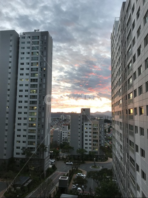 밝음,일몰,태양,건물,먹구름,아파트,도시,풍경,city,landscape