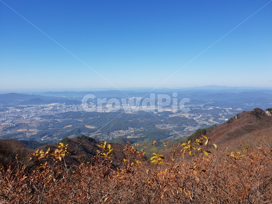 산,하늘,탁트인,도시,파란,파란하늘