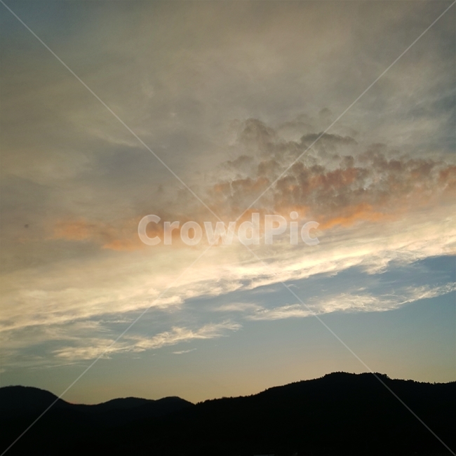 풍경,하늘,구름,노을,산