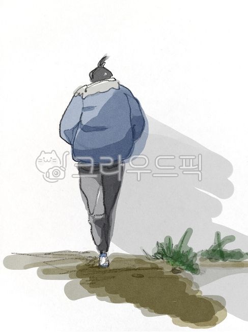 Hand-drawn picture,paper,drawing,watercolor,digitalpainting,onelinedrawing,oneline,pencil,line,coloring,backview,loneliness,melancholy,poetic,emotional