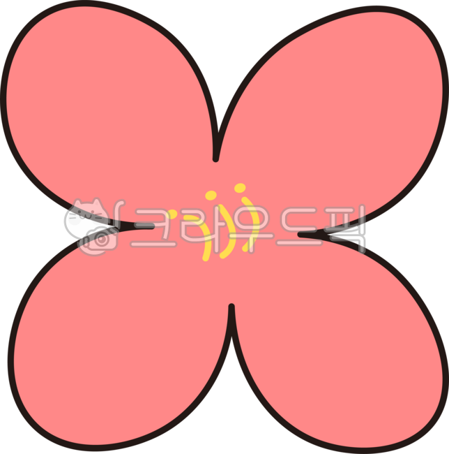 꽃,핑크,심플,귀여운,일러스트,자연,꽃일러스트,삽화,꽃집,깔끔한,진달래,진달래꽃,라인