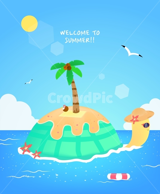 여름,바다,태양,일러스트,물고기,풍경,거북이,튜브,바캉스,여름야자수,갈매기,힐링,휴가,소풍,구름,무인도,여름,계절,summer,season,여행,휴가,traveling,vacation,trip,그래픽,일러스트레이션,graphic,illustration,animal,동물,bird,새