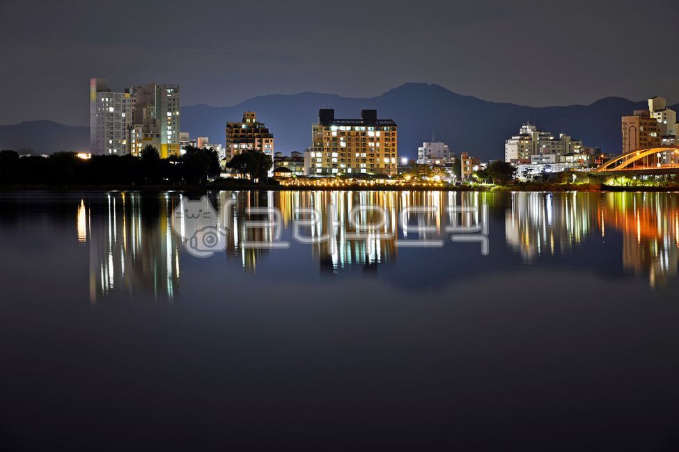 night view, Yangsuri, Yangsu Bridge, reflection, Yangsuri night view ...