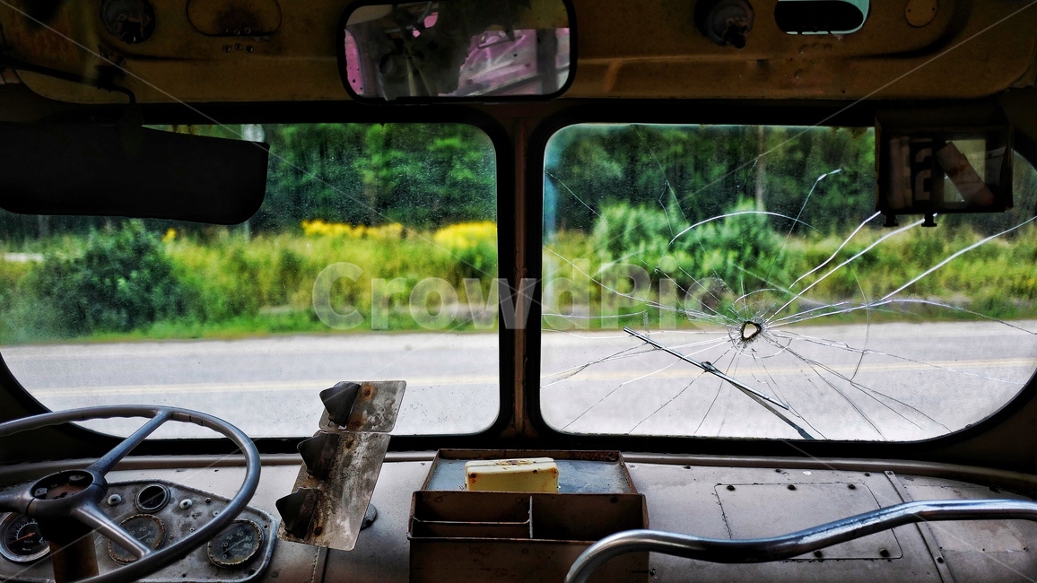 유리창,windshield,chip,파손,운전석,폐차