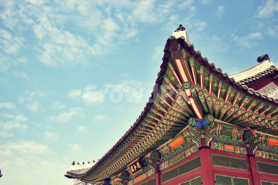 sky,cloud,tile,Deoksugung Palace,Korean tradition,building,structure
