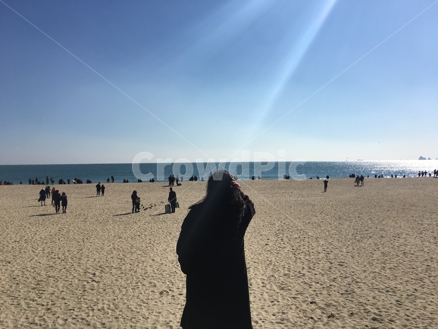 바다,하늘,뷰,분위기,부산,해운대,감성,blue,beach,여자,sky,feeling,sea