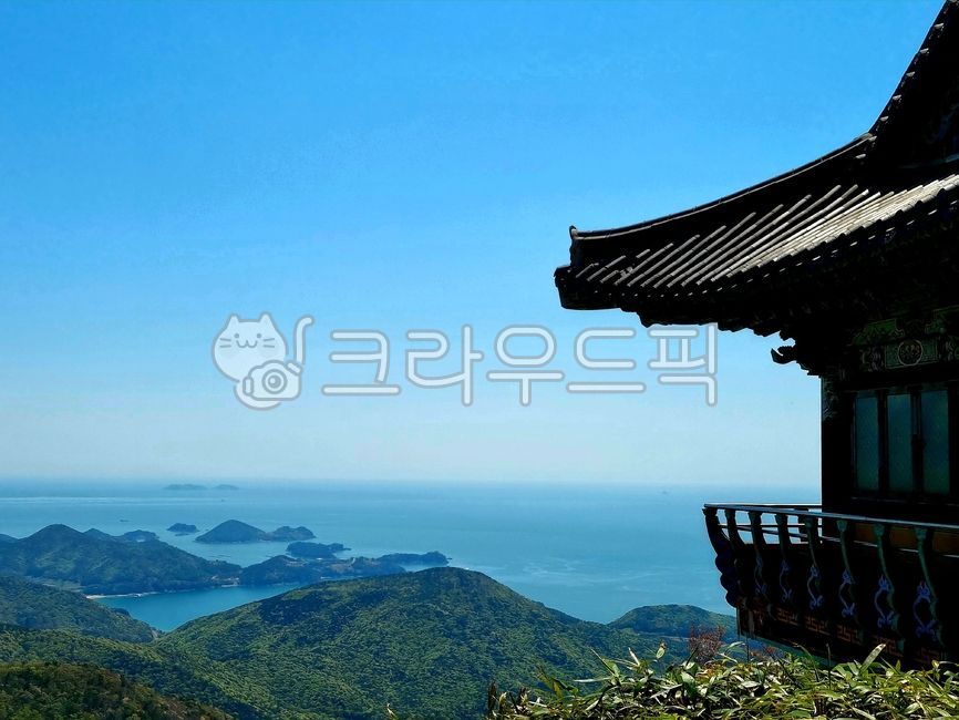 여수,향일암,바다,절,하늘,자연