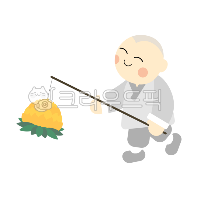 스님, 동자승, 스님캐릭터, 석가탄신일, 부처님오신날, 사진,이미지,일러스트,캘리그라피 - 바끄미작가
