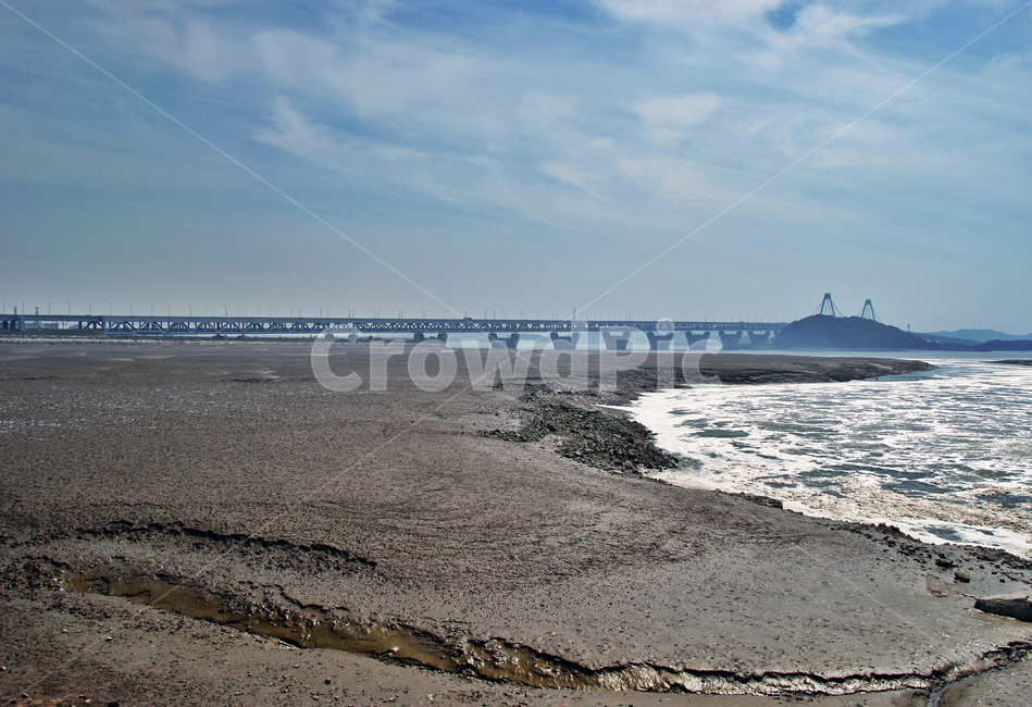 Arabaetgil,ebb,ocean,Incheon,mud,Mud,Yeongjong Bridge,Jeong Seojin,west sea
