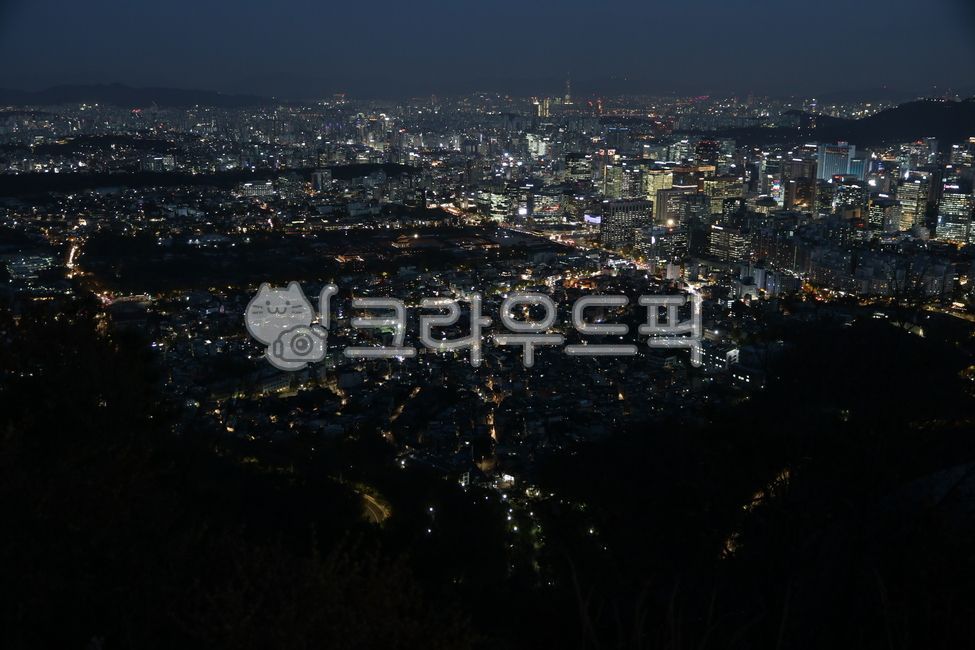 night view,panorama,Inwangsan Mountain summit,nature,sight,360 degree scenery