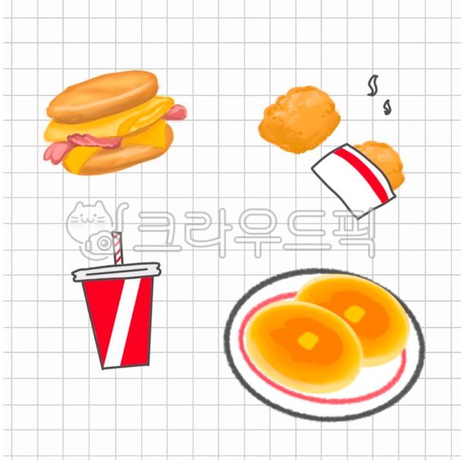 Food,hamburger,cola,hotcake,hash brown,hamburger set