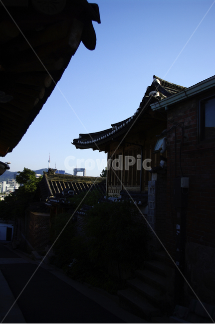 한옥,전통가옥,지붕,하늘,창,outdoors,옥외