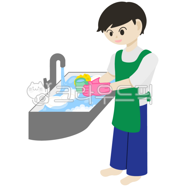설거지하는사람,설거지,청소,가정,캐릭터일러스트