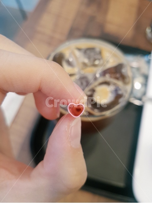 하트,하트빨대,빨대,카페빨대,음료빨대