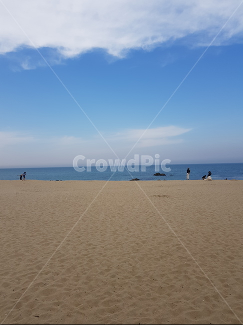 바다,푸른하늘,자연,동해,동해바다,정동진,모래,모래사장,바닷물,수평선,자연환경,정동진해안,관광지,파란하늘,휴양지
