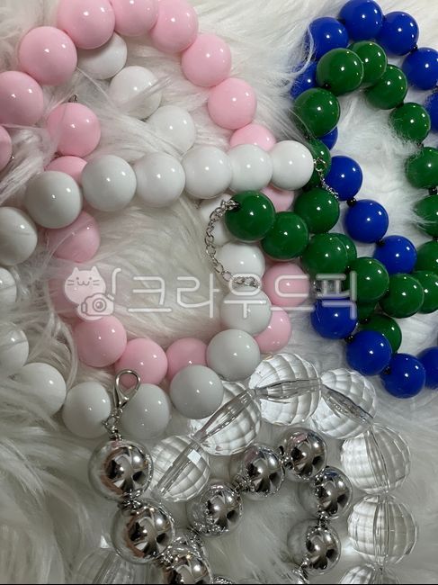 구슬목걸이,목걸이,핑크구슬,투명구슬,구슬악세사리,accessories,jewelry