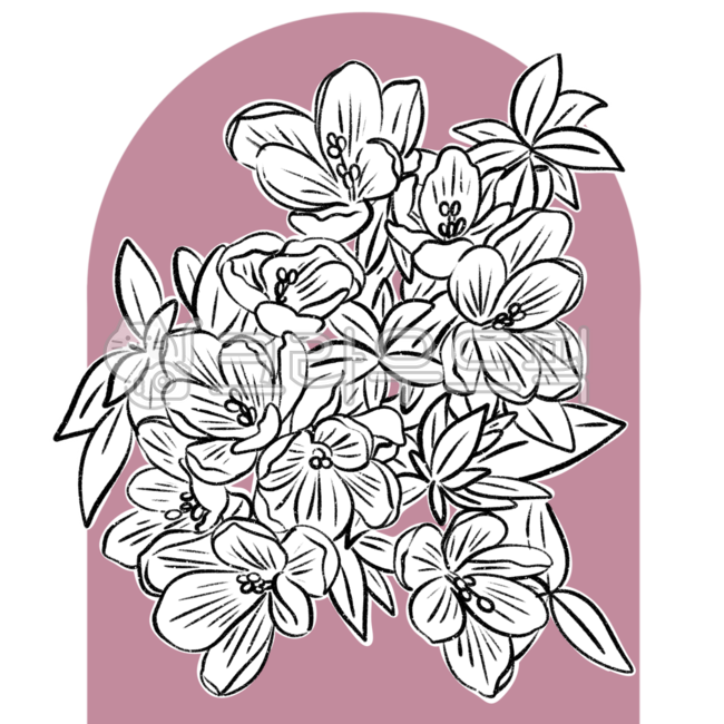 floraldesign,flower painting,adornment,sticker,pattern,line drawing,flower,flower sticker,Dakku,name sticker,Dakku Sticker,flower illustration,plant illustration,plant,drawing,colored stickers