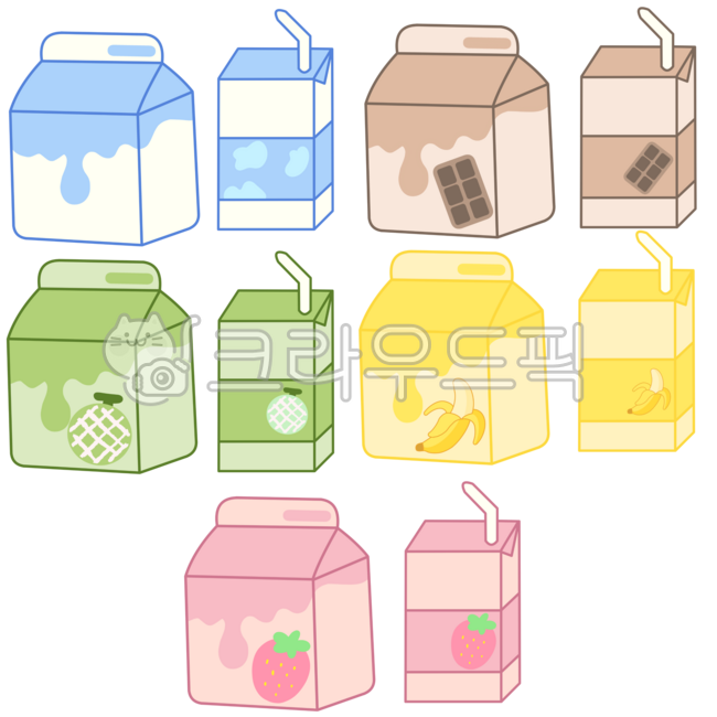 딸기우유,메론우유,바나나우유,우유,우유그림,우유팩,초코우유,흰우유